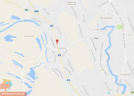 Билборд A в Кременчуге Песчаное, ул. Киевская, возле домовладения № 114, район церкви схема