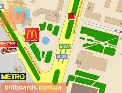 Prismatron, Prism A in Kremenchuk, 3 х 6  prosp. Svobody, 55, perekr. s st. Maakovskogo, rajon DK <<KrAZ>> i TC <<Merkurij>>, napravlenie iz centra - 108944 scheme