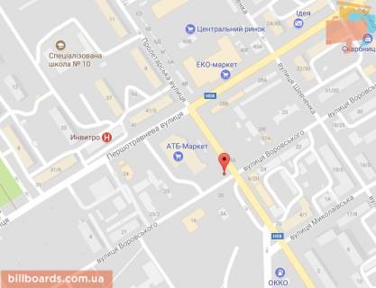 Призматрон, Призма A у Кременчуці Небесної Сотні вул. (кол. Пролетарська) 3а, перекр. з Театральна вул. (кол. Воровського), біля супермаркетів «АТБ», «Ельдорадо», «Billa», «Екомаркет» і Центрального ринку - 87172 схема
