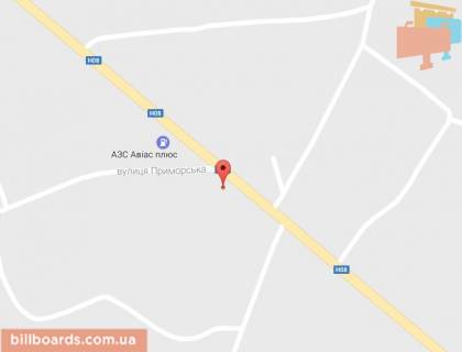 Билборд A в Кременчуге Недогарки, ул. Киевская, 130, район АЗС, напротив ресторана «Авто-гриль «Мисливець» схема