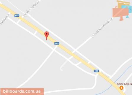Билборд A в Кременчуге Велика набережна (кол. 50 років СРСР), 17, район магазинов «Оптовичок», на разделительной полосе, направление в центр схема