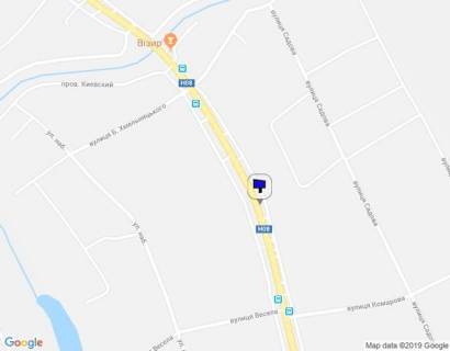 Billboard A in Kremenchuk, Peschane, 3 х 6  Pisane, st. Kiivs'ka, bila budinku 166 (LEP) scheme