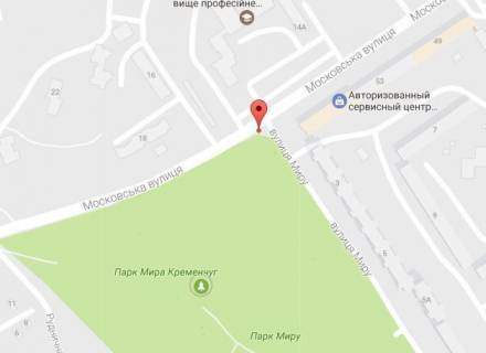 Билборд B в Кременчуге, 3 х 6  вул. В.Пугачова, біля буд. 18, перехр. з вул. Миру, біля Парку «Миру» схема
