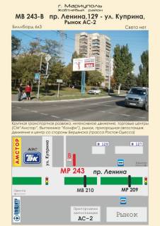 Билборд  в Мариуполе пр. Ленина,129 - ул. Куприна, Рынок АС-2 фото 1