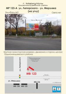 Билборд  в Мариуполе ул. Лепорского - ул. Мерзляка (на углу) фото 1