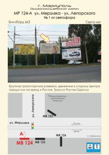 Билборд A в Мариуполе, 3х6  ул. Мерзляка - ул. Лепорского №1 от светофора фото 1