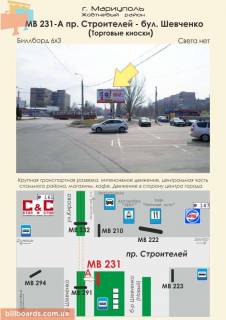 Билборд A в Мариуполе пр.Строителей - бул. Шевченко (Торговые киоски) фото 1
