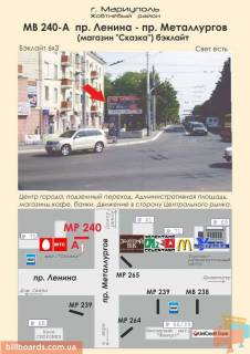 Білборд, Бігборд (Борд)  A у Маріуполі пр. Ленина,75 - пр. Металлургов (фотосалон "Сказка") бэклайт Фото 1