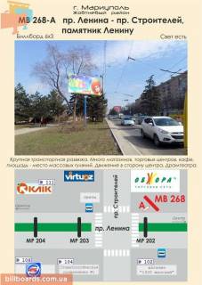 Білборд, Бігборд (Борд)  A у Маріуполі пр. Ленина - пр. Строителей, памятник Ленину Фото 1