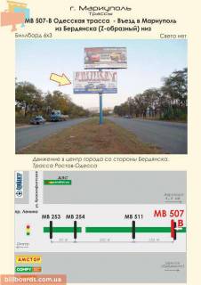 Билборд B в Мариуполе Одесская трасса  - Въезд в Мариуполь из Бердянска (Z-образный) низ фото 1