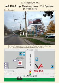 Билборд  в Мариуполе пр. Металлургов - 7-й Проезд (V-образный) фото 1