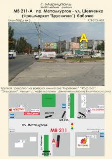 Билборд  в Мариуполе пр. Металлургов - ул. Шевченко, 89/105 (Фрешмаркет "Брусничка"), бабочка                фото 1