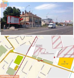 Билборд A в Мукачеве вул.Матросова (перед мостом 100м), на Центр фото 1