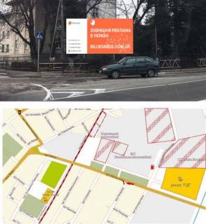 Билборд A в Мукачеве, 3х6  Перехресття вул.Матросова та Писарєва(напрямок на Центр) фото 1