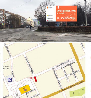 Билборд A в Мукачеве, 3х6  спальний р-н Росвигово, вул.Росвигівська(біля "Баньки") фото 1
