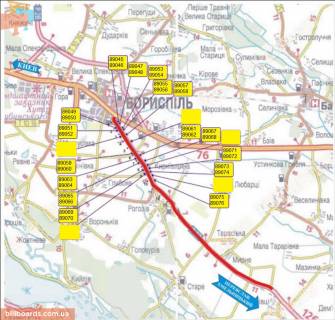 Білборд, Бігборд (Борд)  B у Києві, 3х6  траса Бориспіль-Днепропетровск_км 6 + 450_левий схема