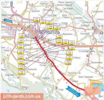 Билборд B в Киеве, 3х6  трасса Борисполь-Днепропетровск_км 10+300_левый схема