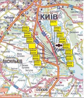 Billboard A in Kyiv, 3х6  trassa Kiev-Obuhov_km 32+000_levyj scheme