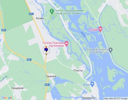 Билборд B в Козине Конча-Заспа, траса Р-01, км 34+750 ліво, поворот на с. Плюти схема