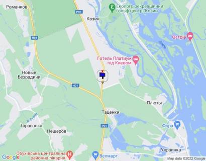 Білборд B у , Козин (Козин) Конча-Заспа, траса Р-01, км 35+200 ліво, за 300м до повороту до котеджного містечка "Плютово", м. Українка та автобусної зупинки схема