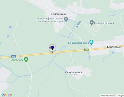 Билборд A на трассах Киевской области Траса М-06 "Київ-Чоп" (Житомир), км 41+370 ліво, поворот на котеджне містечко "Німецька слобода" схема