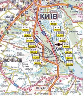 Билборд A в Киеве трасса Киев-Обухов_км 32+850_правый схема