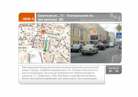 Видеоборд B в Харькове Сумская ул., 11 - Театральная пл.  (из центра)  (Б) - 89295 фото 1