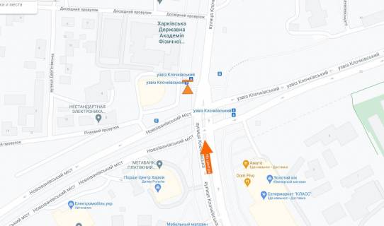 Видеоборд B в Харькове Клочківська вул. - Клочківський узв (Пассіонарії узв.) (із центру) (Б) - 332563 схема
