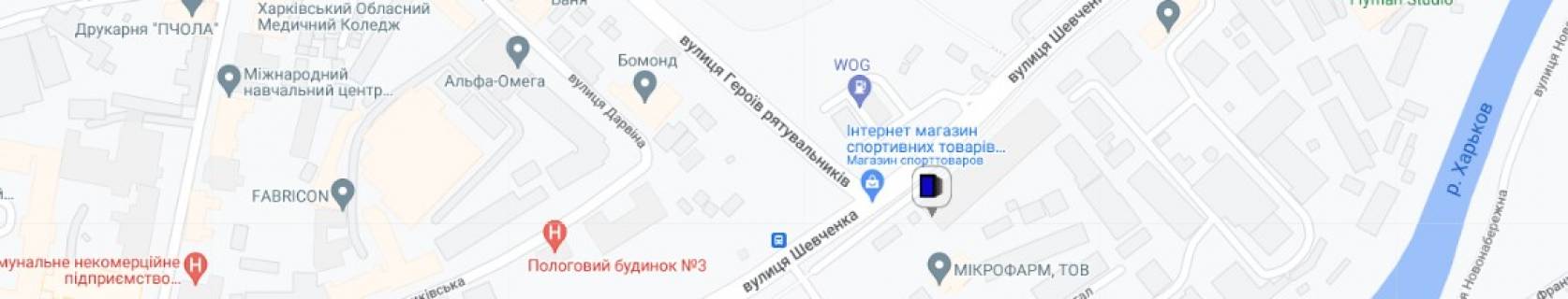 Билборд B в Харькове Шевченко вул., 20 ФК "Здоров'я" схема