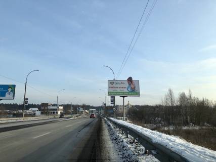 Билборд A в Ирпене, 6*3  виїзд з Ірпеня на Ірпінську трасу, вздовж мосту через р. Ірпінь, перед Романівкою фото 1
