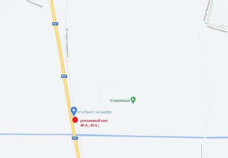 Билборд A в Энергодаре, 3x6  пер-к. ул.Курчатова - Энергодарское шоссэ(вьезд в город) - 1А схема