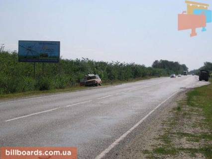 Billboard B in Vasylivka, 3х6  351 km  trassa Moskva / Simferopol', potok transporta po napravleniu k Zaporoz'u, za Vasil'evkoj za 1 km do Zelenogo Gaa na perekrestke Burcak - Limanovka Photo 1