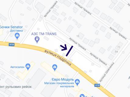 Билборд B в Ивано-Франковске, 3х6  Черніїв Надвірнянська 23а схема
