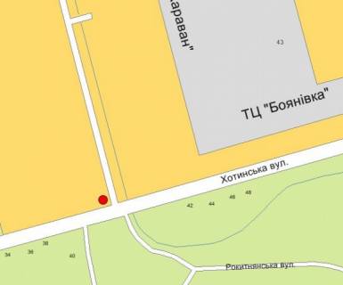 Билборд A в Черновцах, 3х6  вул.Хотинська, 43 поворот на Ашан, в Епіцентр, в центр схема