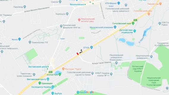Скроллер A в Киеве просп. Голосіївський (40-річчя Жовтня), 120 / вул. Героїв Оборони, в напр. Одеської пл. - 193545 схема