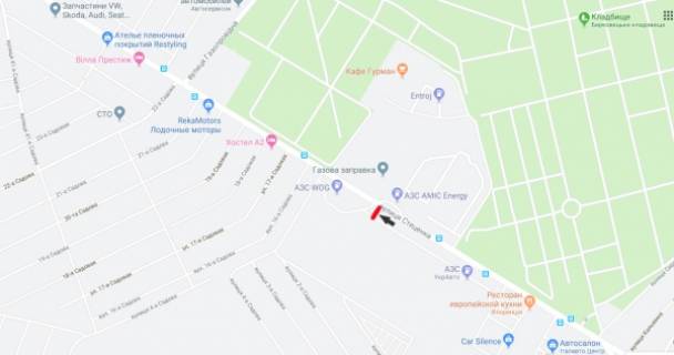 Білборд, Бігборд (Борд)  B у Києві, 3х6  ул.Стеценко, біля АЗС "WOG", навпроти АЗС "AMIC" схема