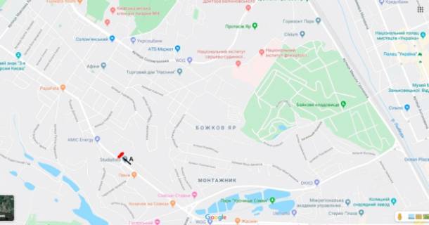 Скроллер A в Киеве просп. Валерія Лобановського (Червонозоряний), 94, в напр. просп. Повітряних Сил (Повітрофлотський) - 203620 схема