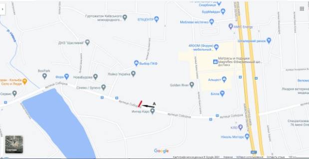 Билборд A в Киеве, 3х6  Петропавловская Борщаговка, ул. Соборная, 4 схема