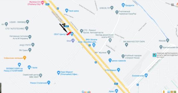Prismatron, Prism A in Kyiv, 3х6  Okruznaa doroga, av-n "SEAT" v naav. METRO, povorot na  Stolicnyj rynok - 336995 scheme