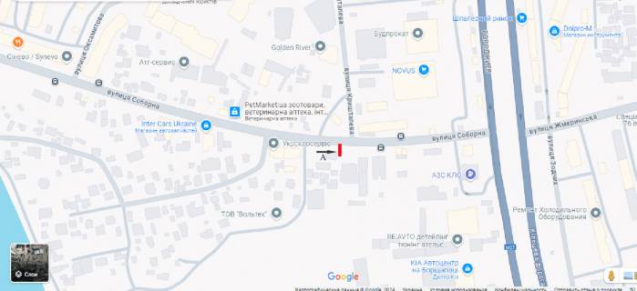 Билборд A в Киеве Петропавлівська Борщагівка, вул. Соборна, 5 схема