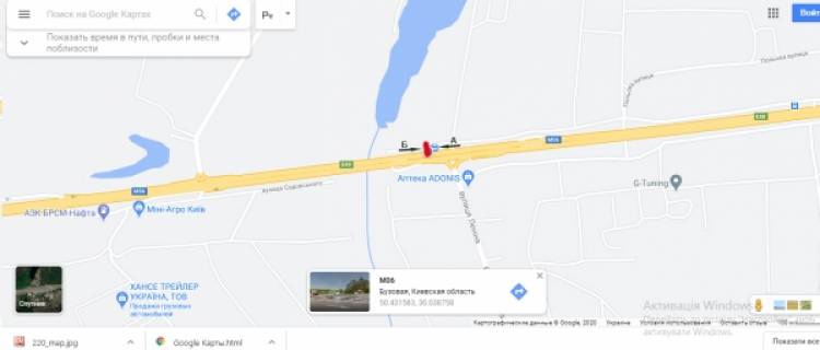 Billboard B in Buzova, 3х6  Zitomirskaa trassa - ostanovka "Buzovaa", klinika "Adonis"- 35,400 km, v Kiev scheme