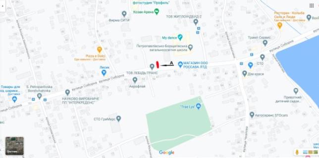 Білборд, Бігборд (Борд)  A у Петропавлівська Борщагівка, 3х6  Петропавлівська Борщагівка, вул. Соборна, 30 (Школа/щит 2) схема