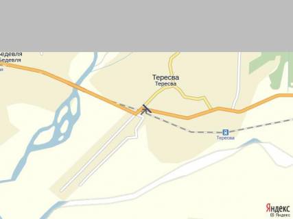 Билборд A в Тячеве смт.Тересва,вул.Головна, в сторону м.Рахів, (ЖД переїзд) схема
