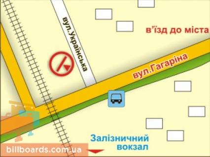 Билборд B в Ужгороде м. Ужгород, вул. Карпатської України (Гагаріна) – Українська схема
