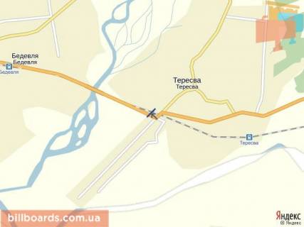 Билборд A в Тячеве смт.Тересва,вул.Народна (Леніна ) в сторону м.Тячів схема
