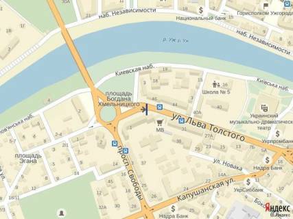 Ситилайт A в Ужгороде, 1.2x1.8  м.Ужгород вул. Івана Чендея (Льва Толстого) біля банків БМБ, Автозаз, Фінансова ініціатива,дитячого майданчика Рошен, в сторону пл.Петефі схема