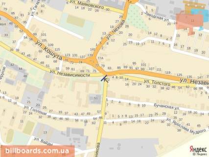 Citylight A in Tyachiv st. Nezaleznosti, centr mista, bila strahovoi kompanii Acsa ta magazinu Milenium, avtobusni zupinki, velikij potik pisohodiv scheme