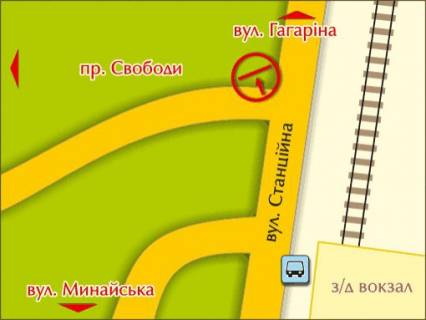 Билборд B в Ужгороде м. Ужгород, вул. Станційна (Залізничний вокзал) схема