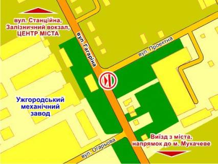Билборд B в Ужгороде м. Ужгород, вул. Карпатської України (Гагаріна) – Проектна схема