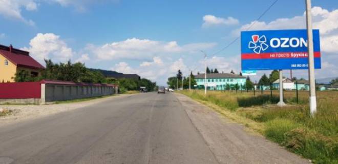 Билборд A в Грушові, 6x3  с.Грушово,вул.Головна, біля стадіону, фітнес центр,  в сторону м.Рахів фото 1